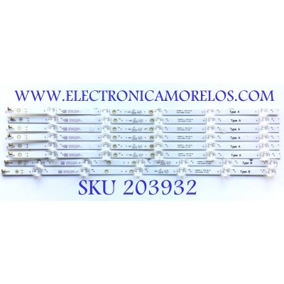 KIT DE LEDS PARA TV SHARP (8 PZ) / NUMERO DE PARTE 4708-K55WDF-A1113N31 / 471R1P79 / 110605-02212001 / K550WDF 21A214 / YD-211113-3210B834 / PANEL 75120R550-KTC-G / MODELO 4T-C55DL7UR